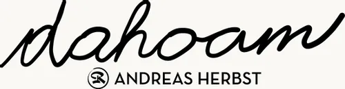 Logo featuring the word 'dahoam' and the name Andreas Herbst